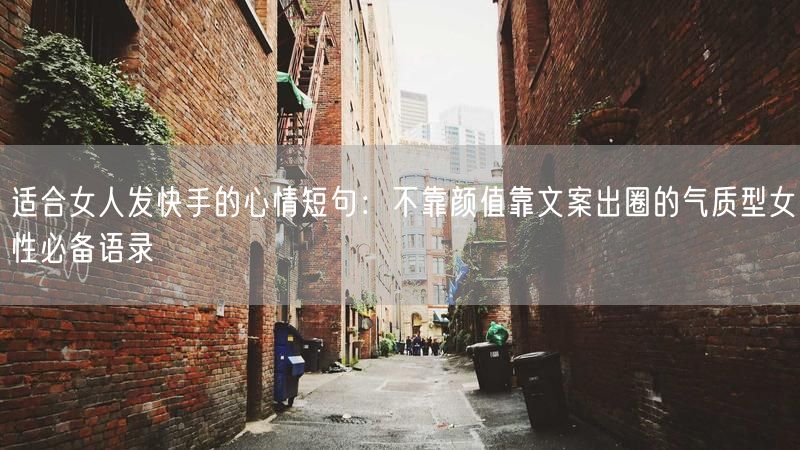 适合女人发快手的心情短句：不靠颜值靠文案出圈的气质型女性必备语录