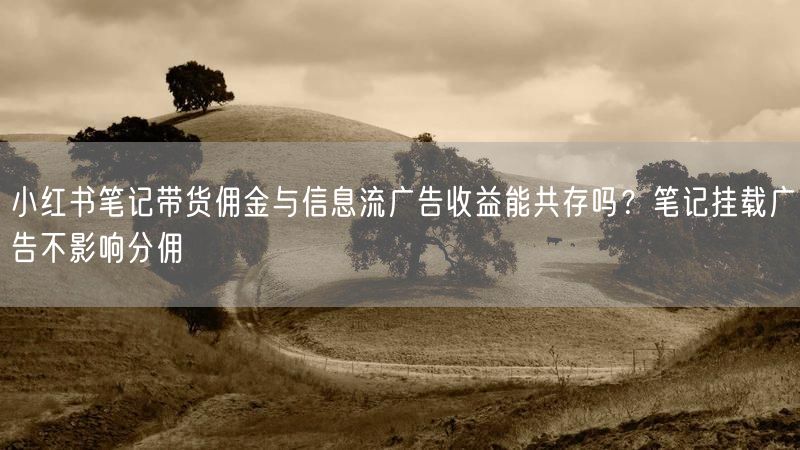 小红书笔记带货佣金与信息流广告收益能共存吗？笔记挂载广告不影响分佣