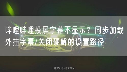 哔哩哔哩投屏字幕不显示？同步加载外挂字幕/关闭硬解的设置路径