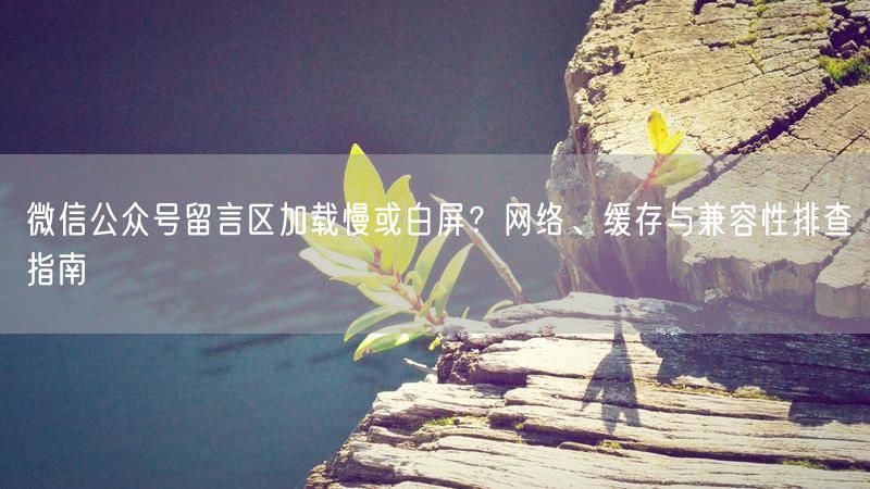 微信公众号留言区加载慢或白屏？网络、缓存与兼容性排查指南